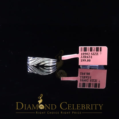 DiamondCelebritees 0.10ct White 925 Sterling Silver Shiny Cubic Zirconia Promise Womens Ring Size 6