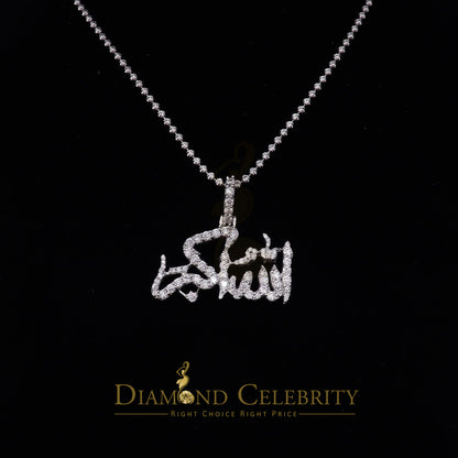 Diamondcelebritees  White 925 Sterling Silver with Allah-hu-Akbar Pendant 5.70ct Moissanite