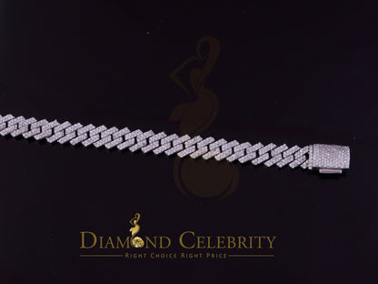 Diamondcelebritees  925 Sterling Silver White Cuban Moissanite Bracelet Wdth 8mm Length sz 8.50inch