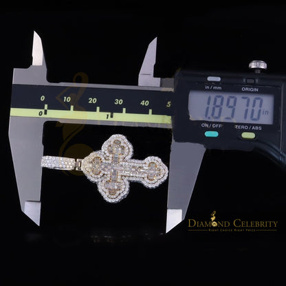 Diamondcelebritees  New Buttony Cross 925 Silver White 4.50ct VVS D Moissanite Pendant Men's/Womens