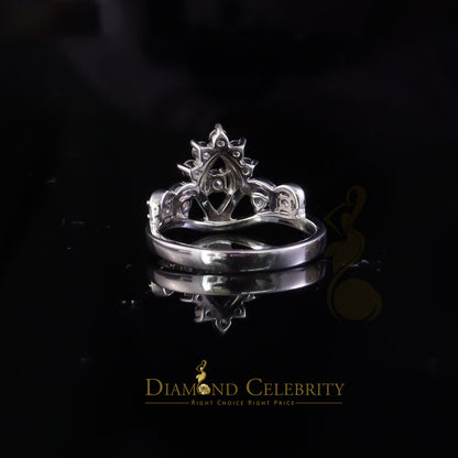 DiamondCelebritees Diamond Celebrity Womens 0.60ct Cubic Zirconia White Silver Crown Set Ring SZ 8
