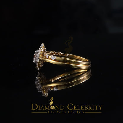 DiamondCelebritees New Solitaire Bridal Yellow Silver 1.25ct VVS D Moissanite Ring SZ 7 for Women
