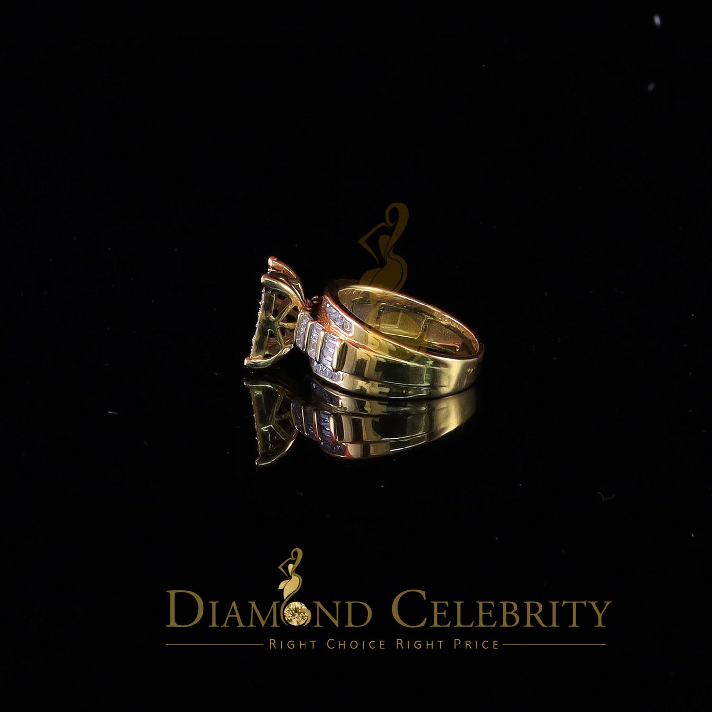 DiamondCelebritees 925 Yellow 2.25ct Cubic Zirconia Silver Cinderella Engagement Woman's Ring SZ 8