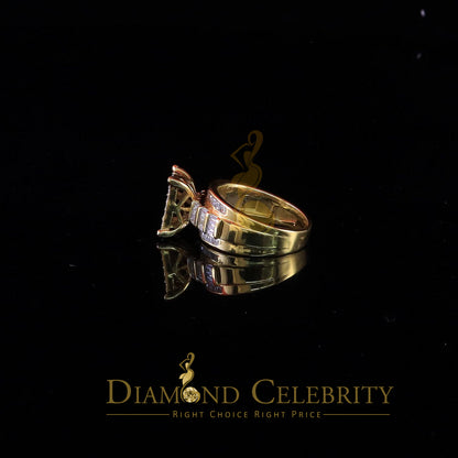 DiamondCelebritees 925 Yellow 2.25ct Cubic Zirconia Silver Cinderella Engagement Woman's Ring SZ 8