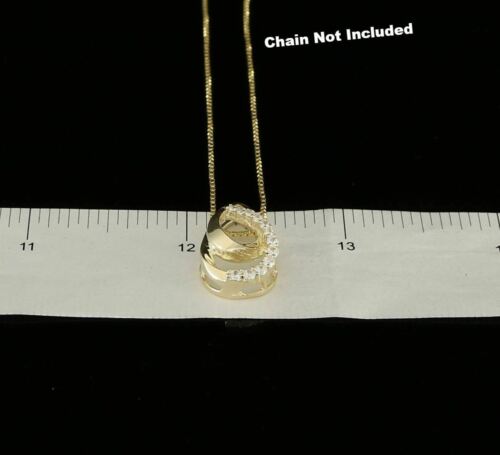 DiamondCelebritees Sterling Yellow Silver Pear Fashion Pendant with 0.00ct Cubic Zirconia Stone