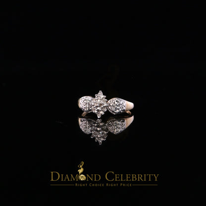DiamondCelebritees  Real 10 kt Yellow Gold with 0.02 CT Real Diamond Flower style Ring Size 6.5