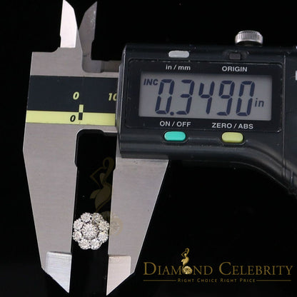 DiamondCelebritees 0.10ct Diamond 925 Sterling Silver White Floral Earrings For Men's & Women's