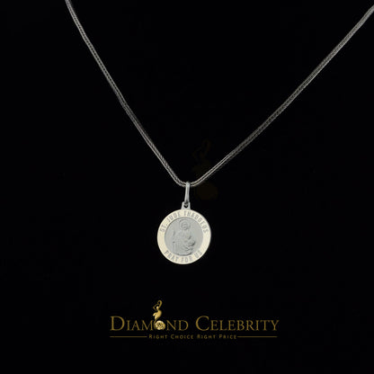 DiamondCelebritees 925 Sterling Silver Men's/Women's Saint Jude Thaddeus Pendant White Religious