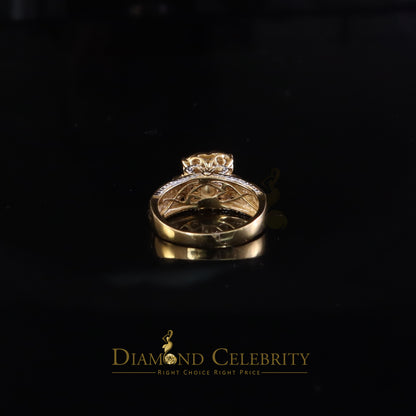 DiamondCelebritees Yellow Silver Heart Ring SZ 7 Real Diamond 0.10ct 925 Sterling Womens Engagement