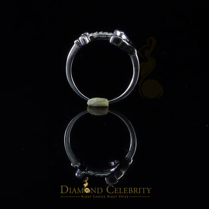 DiamondCelebritees 925 Sterling White Silver Shiny -Shaped 0.15ct Cubic Zirconia Womens Ring Size 7