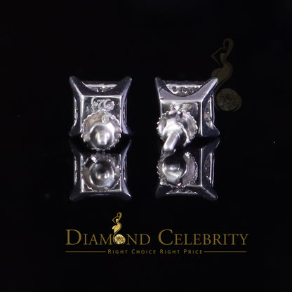 DiamondCelebritees  White 925 Silver Screw Back 0.50ct Cubic Zirconia Square Women Stud Earrings