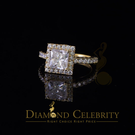 King Of Blings  10K Yellow Gold 3.00CT 'VVS' 'FL' D clr Moissonite Womens Engagement Ring S/7