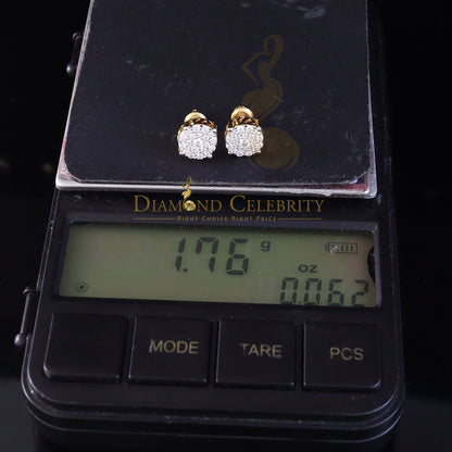 DiamondCelebritees Big Women's/Men's 925 Silver Yellow 0.50ct VVS D Moissanite Round Stud Earrings