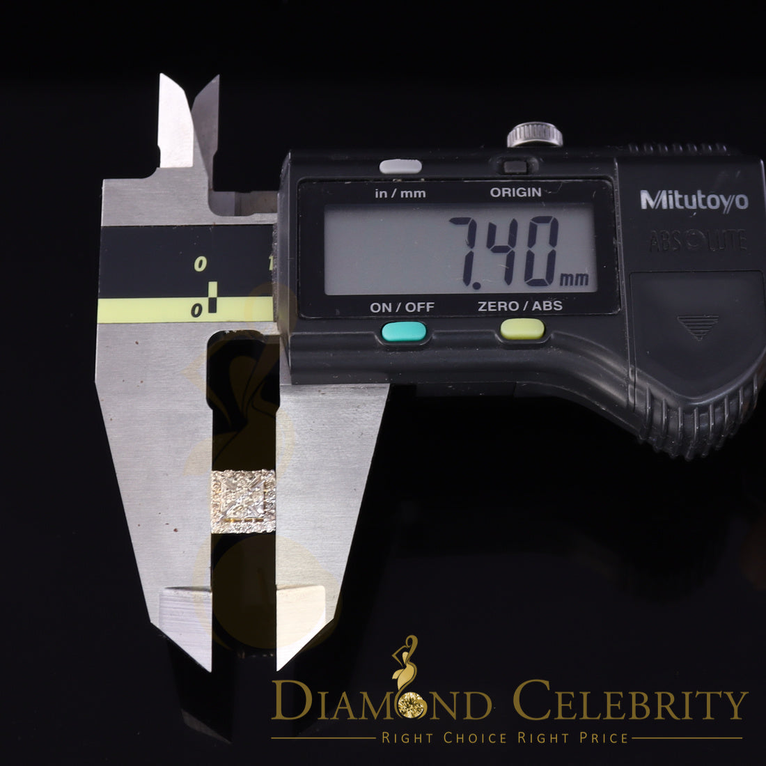 DiamondCelebritees 0.75 CT Real Diamond with 10K Real Yellow Gold Square Stud Earrings