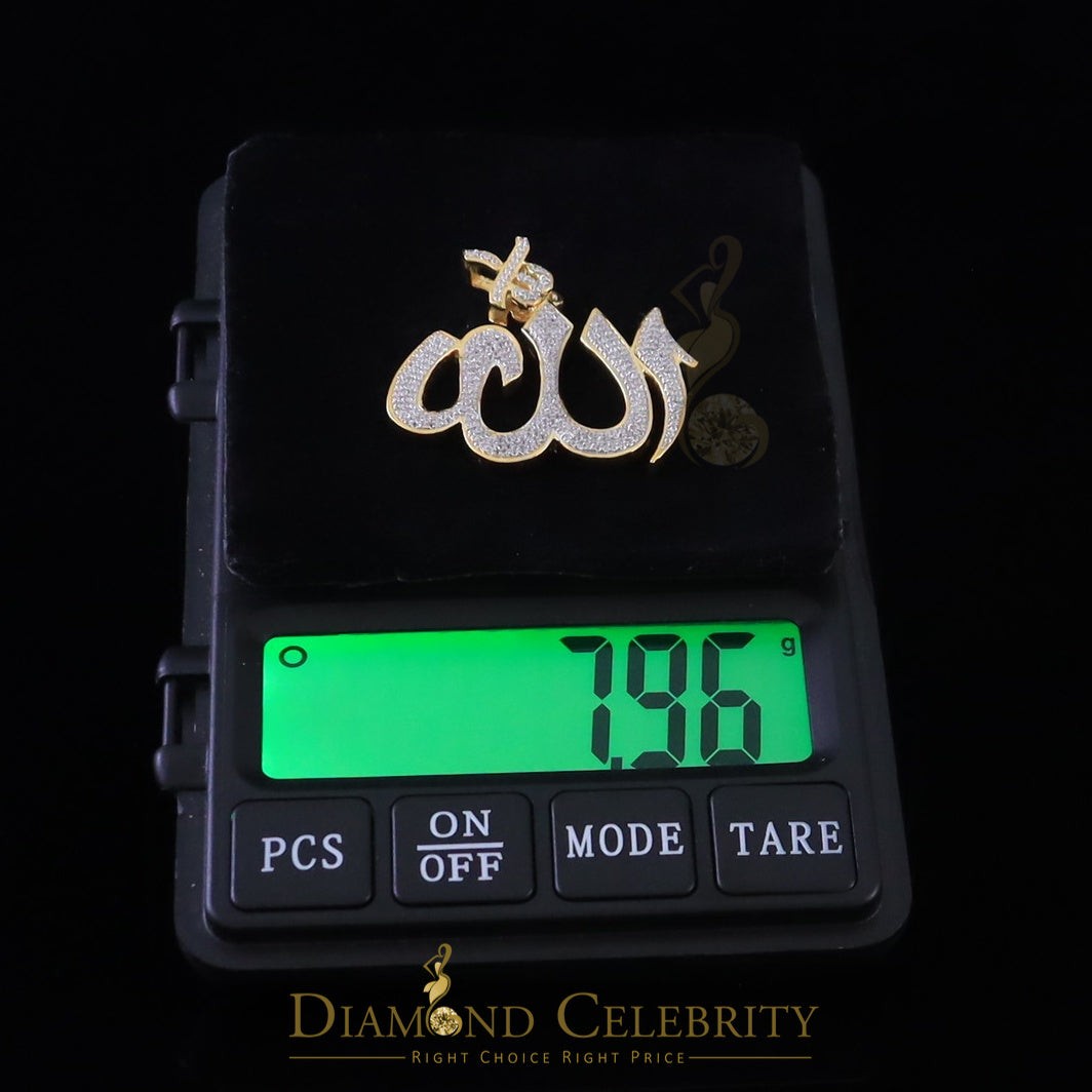 DiamondCelebritees Promising Yellow Sterling Silver Allah Shape Pendant with 2.77ct Cubicn Zirconia