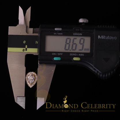 King Of Blings  10K Yellow Gold 1.50CT 'VVS' 'FL' D clr Pear Cut Moissonite Womens Ring Size 7