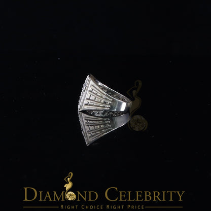 DiamondCelebritees 925 Silver White Cubic Zirconia 2.00ct Wide Square Men's Engagement Ring Size11