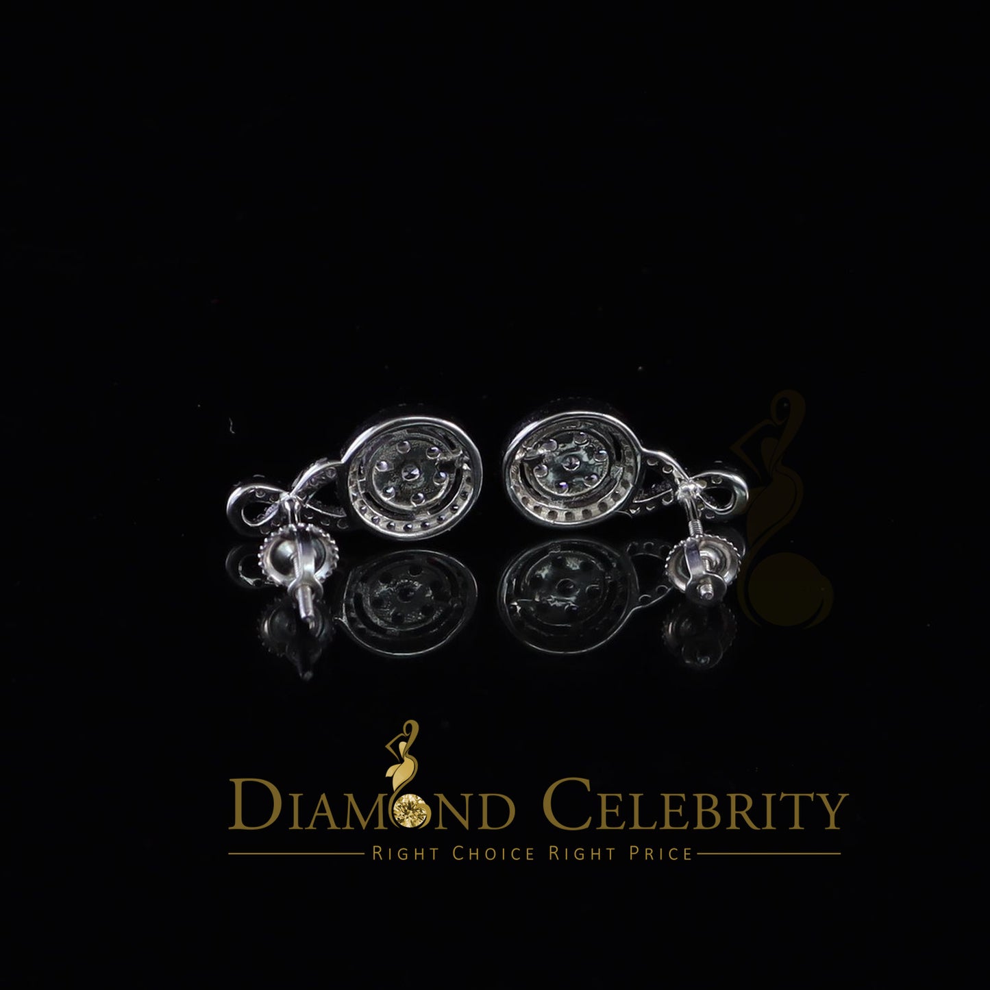 DiamondCelebritees  Men's /Women's Hip Hop White925 1.50ct Silver Screw Back CZ stud Earring