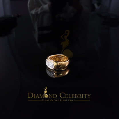 DiamondCelebritees 2.50ct Silver VVS'D Yellow Round Shape 925 moissanite Band Ring size 8 For Men's