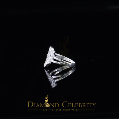 DiamondCelebritees Religious White 925 Sterling Silver Cross in Heart CZ Women's Ring Size 9
