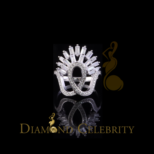 DiamondCelebritees 925 Sterling 2.00 ct Cubic Zirconia White Silver Crown Womens Ring Size 6.5