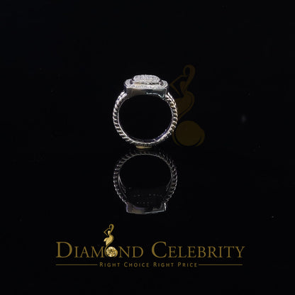 DiamondCelebritees 1.33ct White Silver Square Cubic Zirconia Womens Adjustable Ring From SZ 8 to 10