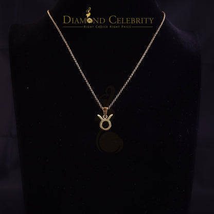 DiamondCelebritees 0.65ct Cubic Zirconia Silver Yellow TAURUS MAY Month Pendant for Men's & Women's