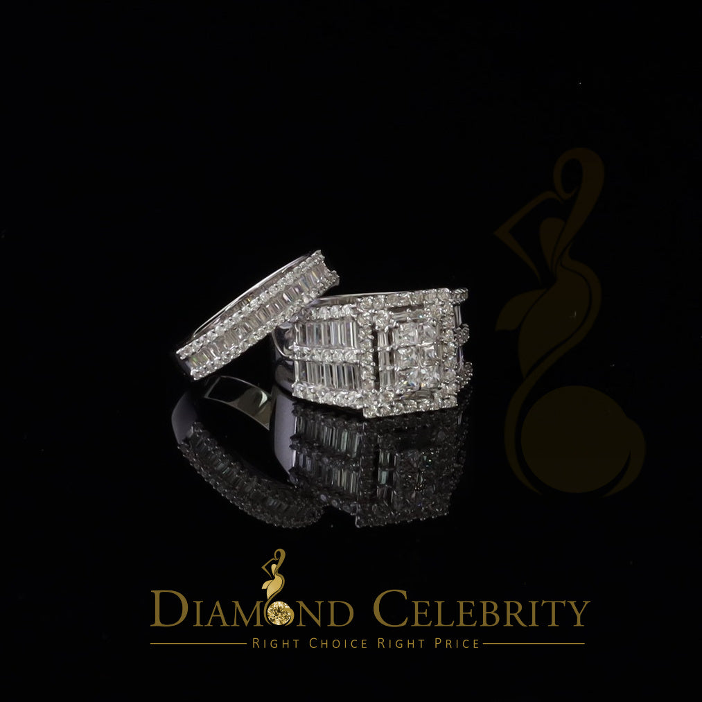 DiamondCelebritees 925 Sterling White Silver Square 5.0ct Cubic Zirconia Bridal Womens Ring Size 8
