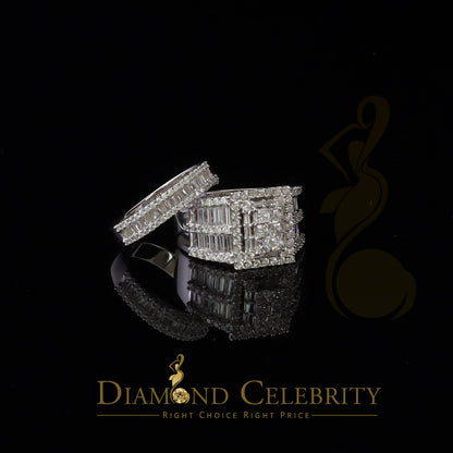 DiamondCelebritees 925 Sterling White Silver Square 5.0ct Cubic Zirconia Bridal Womens Ring Size 8