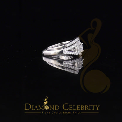 DiamondCelebritees 925 Sterling White Silver Square Cubic Zirconia 1.50ct Bridal Womens Ring Size 7