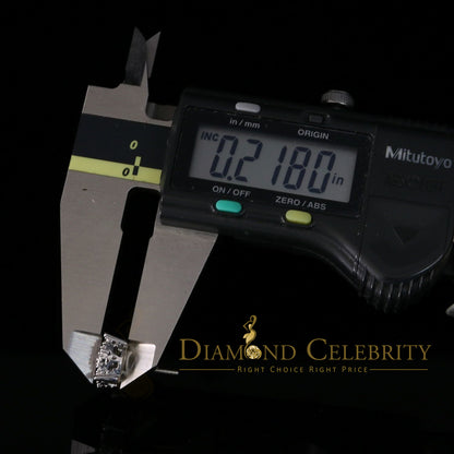 DiamondCelebritees  1.96ct Cubic Zirconia Aretes Para Hombre 925 White Silver Women's Round Earring