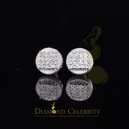 DiamondCelebritees 925 Sterling Silver White Hip Hop 0.15ct Diamond Men's & Women's Round Earrings