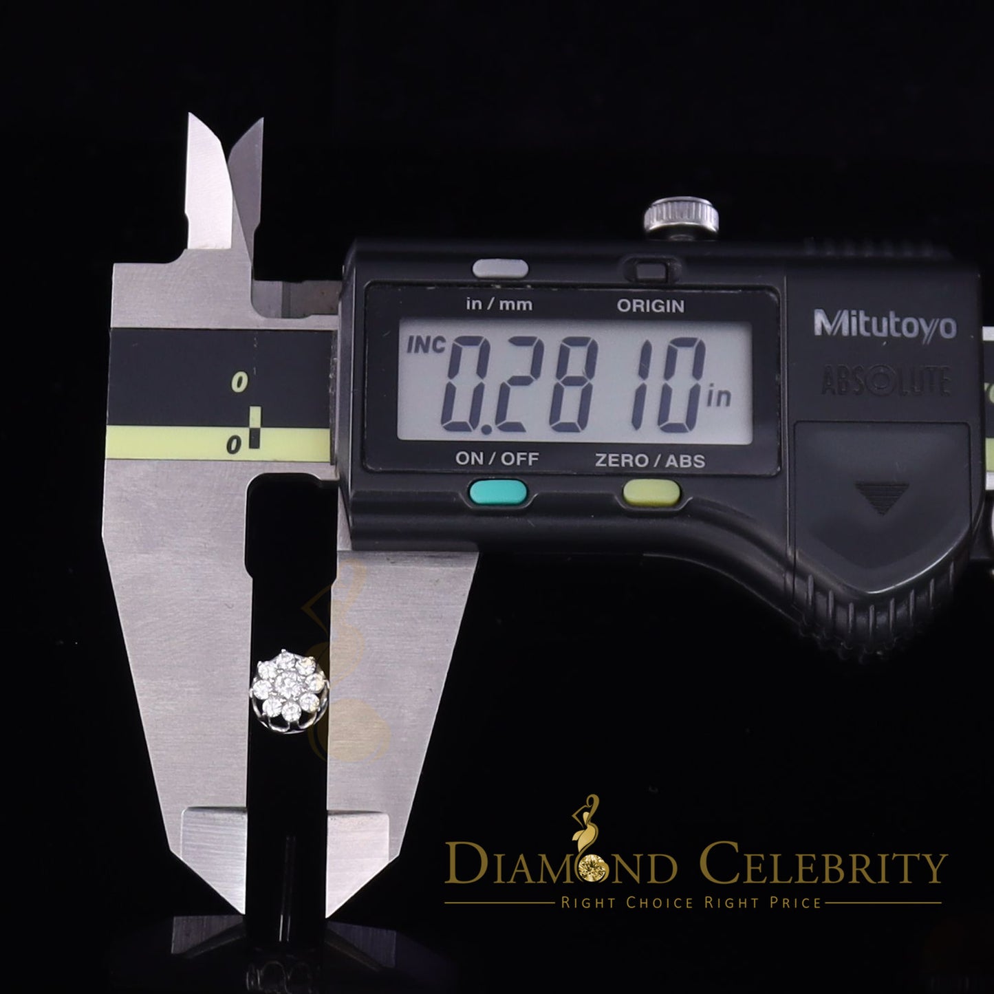 DiamondCelebritees  White 925 Silver Cubic 0.14ct Zirconia Women's & Men's Hip Hop Flower Earrings