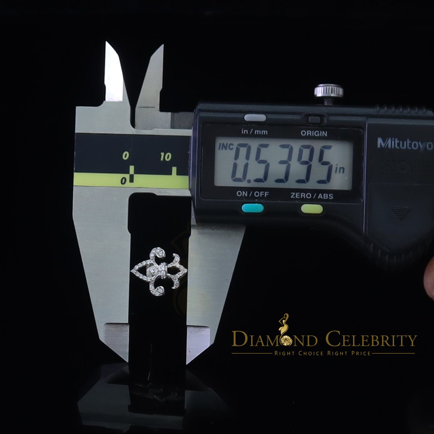 DiamondCelebritees  0.60ct Cubic Zirconia 925 White Silver Women's Fleur de Lis Screw Back Earrings