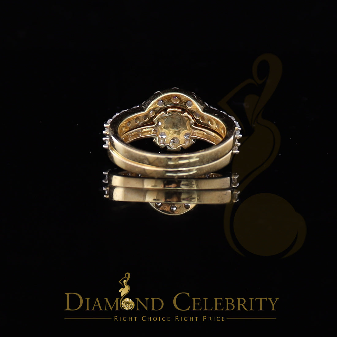 DiamondCelebritees 5.25ct Yellow 925 Sterling Silver Round Cubic Zirconia Women Bridal Ring Size 8