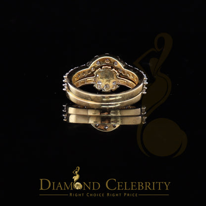 DiamondCelebritees 5.25ct Yellow 925 Sterling Silver Round Cubic Zirconia Women Bridal Ring Size 8