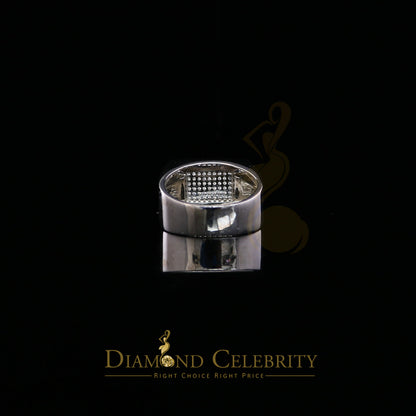 DiamondCelebritees White 925 Silver 0.85ct Cubic Zirconia Engagement Rectangle Men Rings Size10