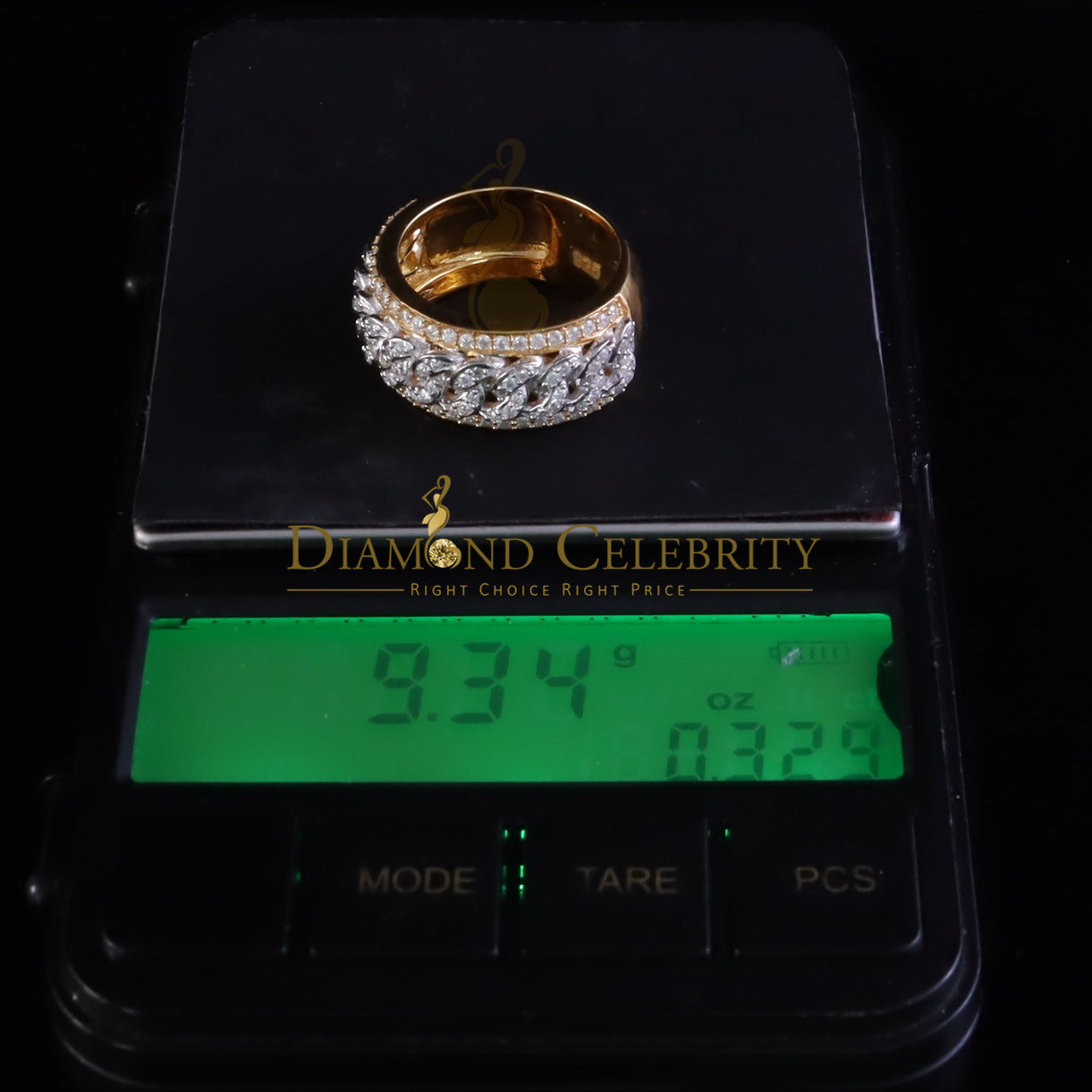 DiamondCelebritees 1.50ct VVS 'D' Silver Yellow For Men's & Women's Band Moissanite Ring Size 8