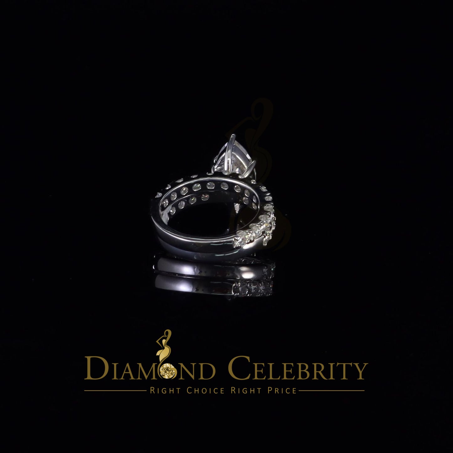 DiamondCelebritees White 8.00ct Moissanite 925 Silver Mens/Women Bridal Rings Marquise Shape Size 8