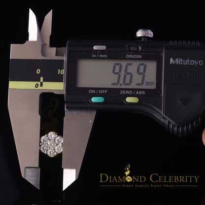 DiamondCelebritees Real Moissanite VVS 'D' Color 2.0ct 10k Real Yellow Gold Stud FLORAL Earrings