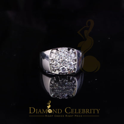 DiamondCelebritees Men's 925 Sterling White Silver Floral 2.30ct Cubic Zirconia Style Ring Size 9