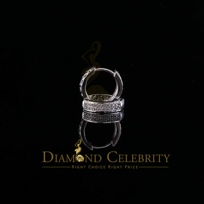 DiamondCelebritees 0.15ct Diamond 925 Sterling Silver White Hoop Stud Earrings For unisex