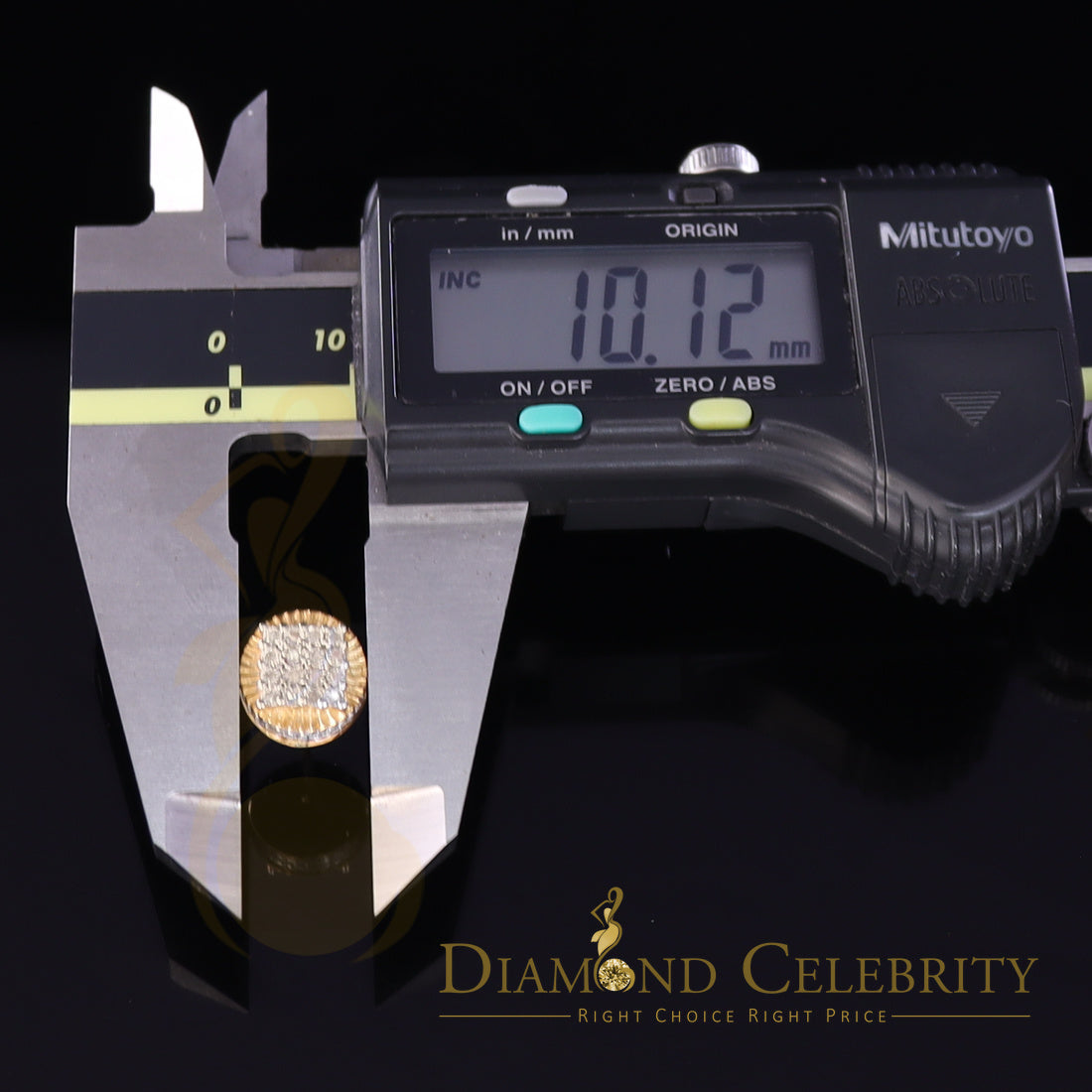 DiamondCelebritees 925 Sterling Silver Yellow Hip Hop 0.15ct Diamond Men's & Women's Round Earrings