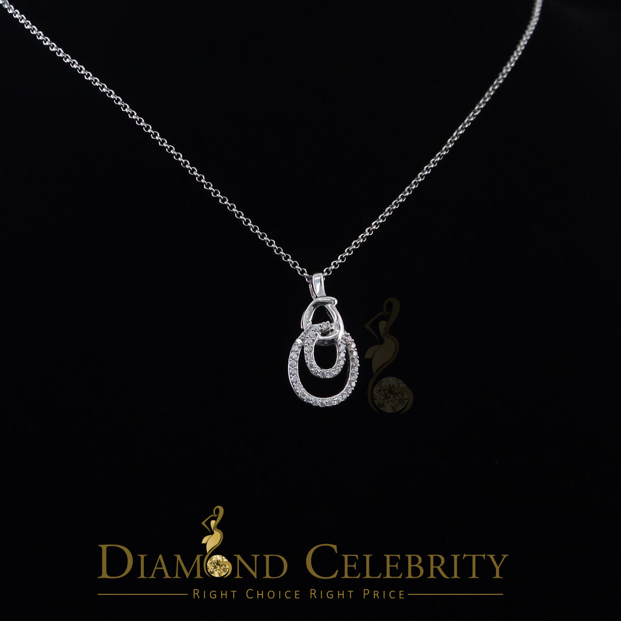 DiamondCelebritees White Sterling Silver Attractive Charm FASHION Pendant 2.64ct Cubic Zirconia