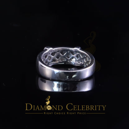 DiamondCelebritees 0.05cts Sterling White Double Row Men's Wedding Band Rings Size 10 In 925 Silver