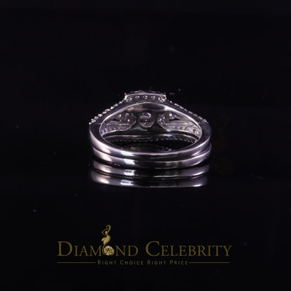 DiamondCelebritees 1.75ct Cubic Zirconia White Sterling Silver Men's/ Women 2PC Bridal Rings Size 7