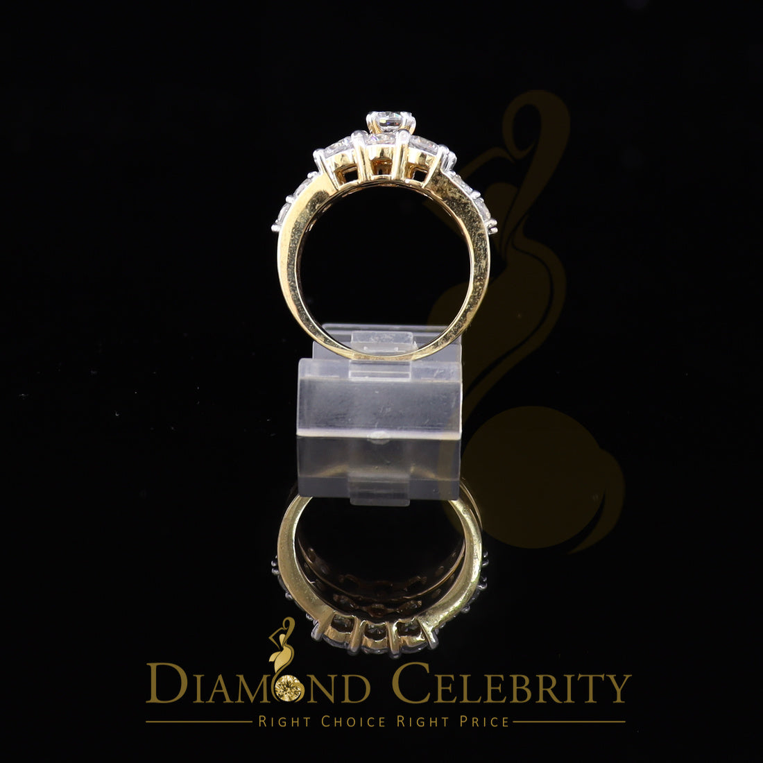 DiamondCelebritees 925 Women's 4.82ct Cubic Zirconia Yellow Silver Bridal Fashion Ring Sz 7