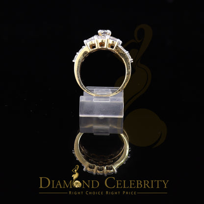 DiamondCelebritees 925 Women's 4.82ct Cubic Zirconia Yellow Silver Bridal Fashion Ring Sz 7