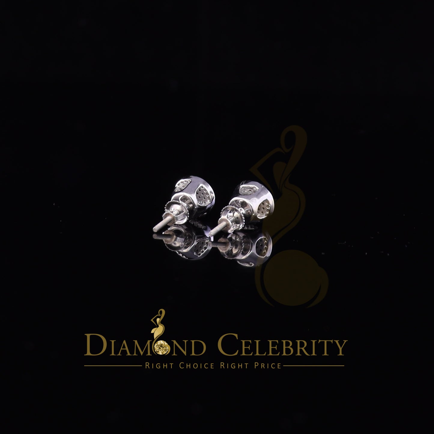 DiamondCelebritees 925 Sterling Silver White 0.25ct Diamond For Men's/Women's Stud Round Earrings
