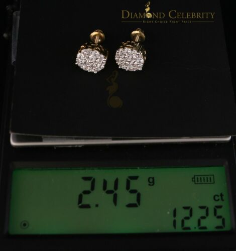 DiamondCelebritees  925 Sterling Yellow Silver 2.0ct Cubic Zirconia Round Women's Stud Earrings